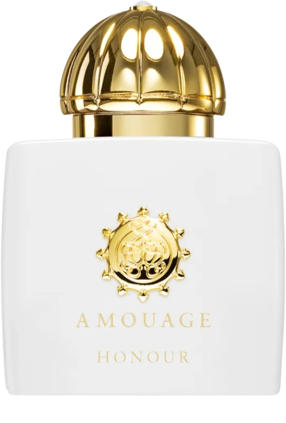 Amouage Honour fragrance bottle, featuring an exquisite and elegant design with a distinctive shape, representing a floral and sophisticated scent that combines notes of jasmine, gardenia, and amber, perfect for those who appreciate luxurious and unique niche perfumes.