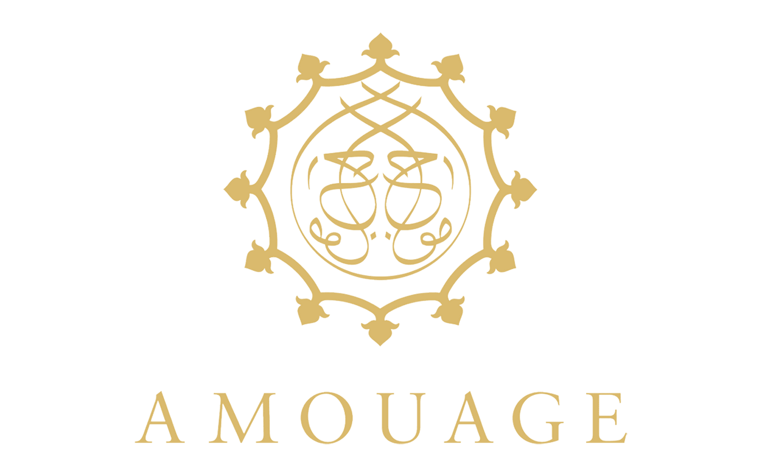 Amouage logo, showcasing an elegant and opulent design that represents the luxury fragrance house known for its rich and exotic scents, embodying artistry, sophistication, and a blend of traditional and modern perfumery.