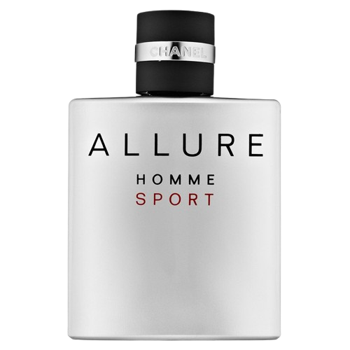 Chanel Allure Homme Sport Eau de Toilette fragrance bottle, featuring a sleek and sporty design, symbolizing a fresh and energizing scent with citrus and woody notes, perfect for the active man seeking elegance and vitality.