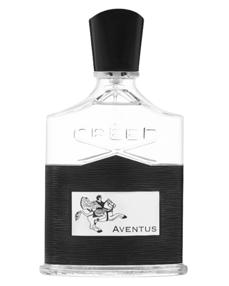 Creed Aventus Eau de Parfum bottle, showcasing a classic and refined design with a silver cap and sturdy glass construction, representing a bold and sophisticated scent that blends notes of pineapple, bergamot, and smoky birch, perfect for the confident man who embodies strength and elegance.