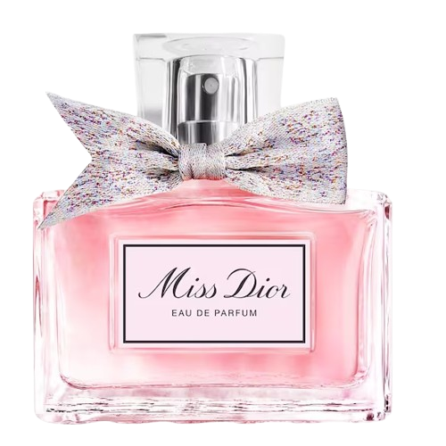 Dior Miss Dior Eau de Parfum fragrance bottle, featuring a classic and elegant design adorned with a chic bow, representing a luxurious and romantic floral scent that embodies grace and femininity, perfect for special occasions and timeless elegance.