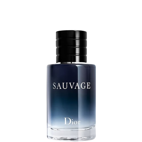 Dior Sauvage Eau de Parfum bottle, featuring a rugged and modern design with a dark gradient glass and a distinctive silver cap, representing a bold and fresh scent that blends notes of bergamot, pepper, and ambroxan, perfect for the adventurous man who embraces his wild spirit.