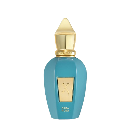 Xerjoff Erba Pura fragrance bottle, featuring an elegant and luxurious design with a vibrant color palette, representing a fresh and fruity scent that combines notes of citrus and sweet fruits, ideal for those who appreciate opulent and unique niche perfumes.